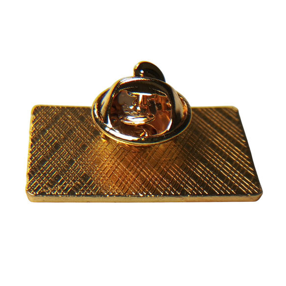 博愛ピンバッジ ロイヤルブルー エナメル着色 金めっき 亜鉛合金製 雷紋アクセサリー 17枚目の画像