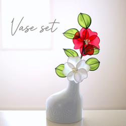 ガラスの花瓶つき♪光に透けるスイートピー〈Dip Art〉2本セット