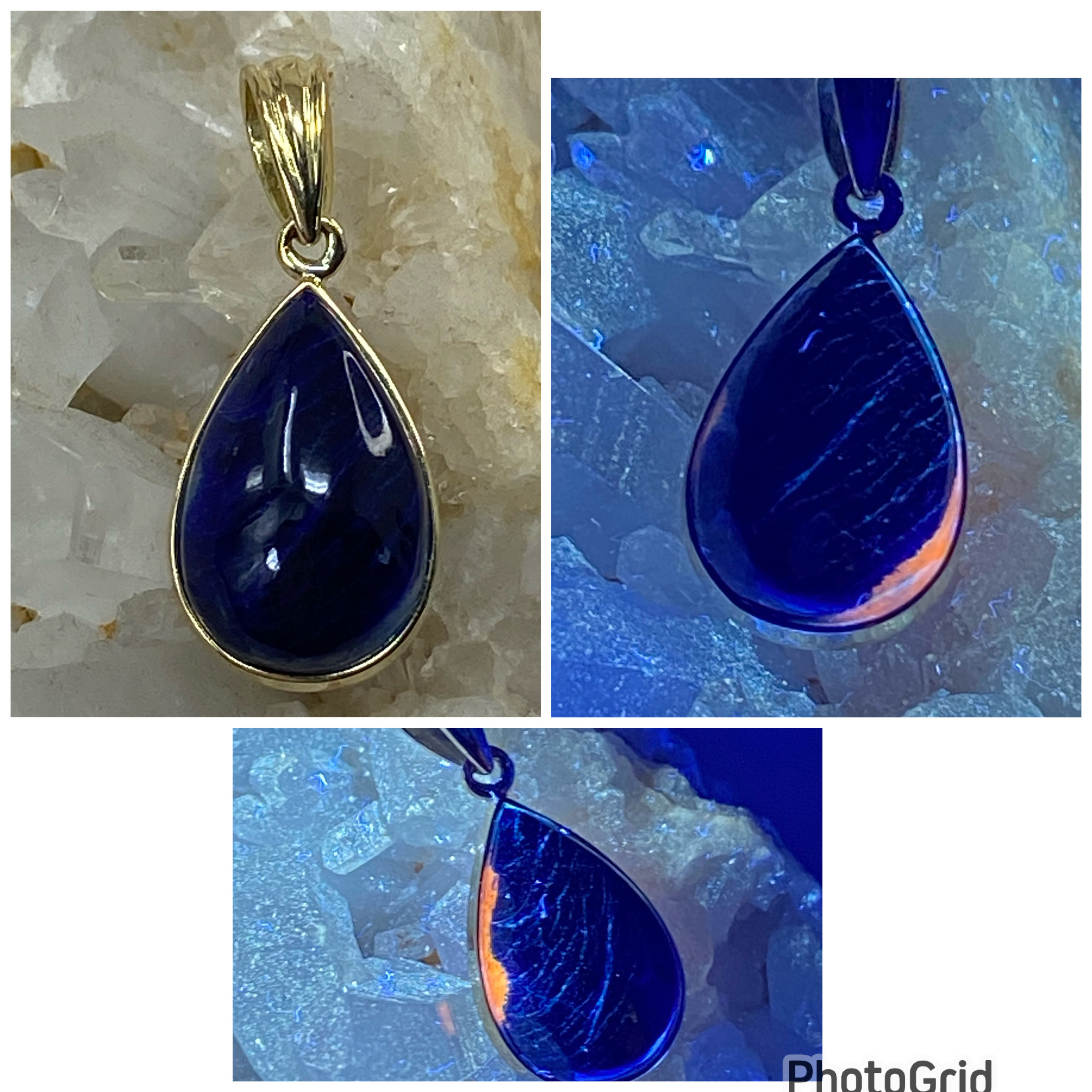 K18YG AU750 18金 アフガナイト ペンダントトップ UV変色