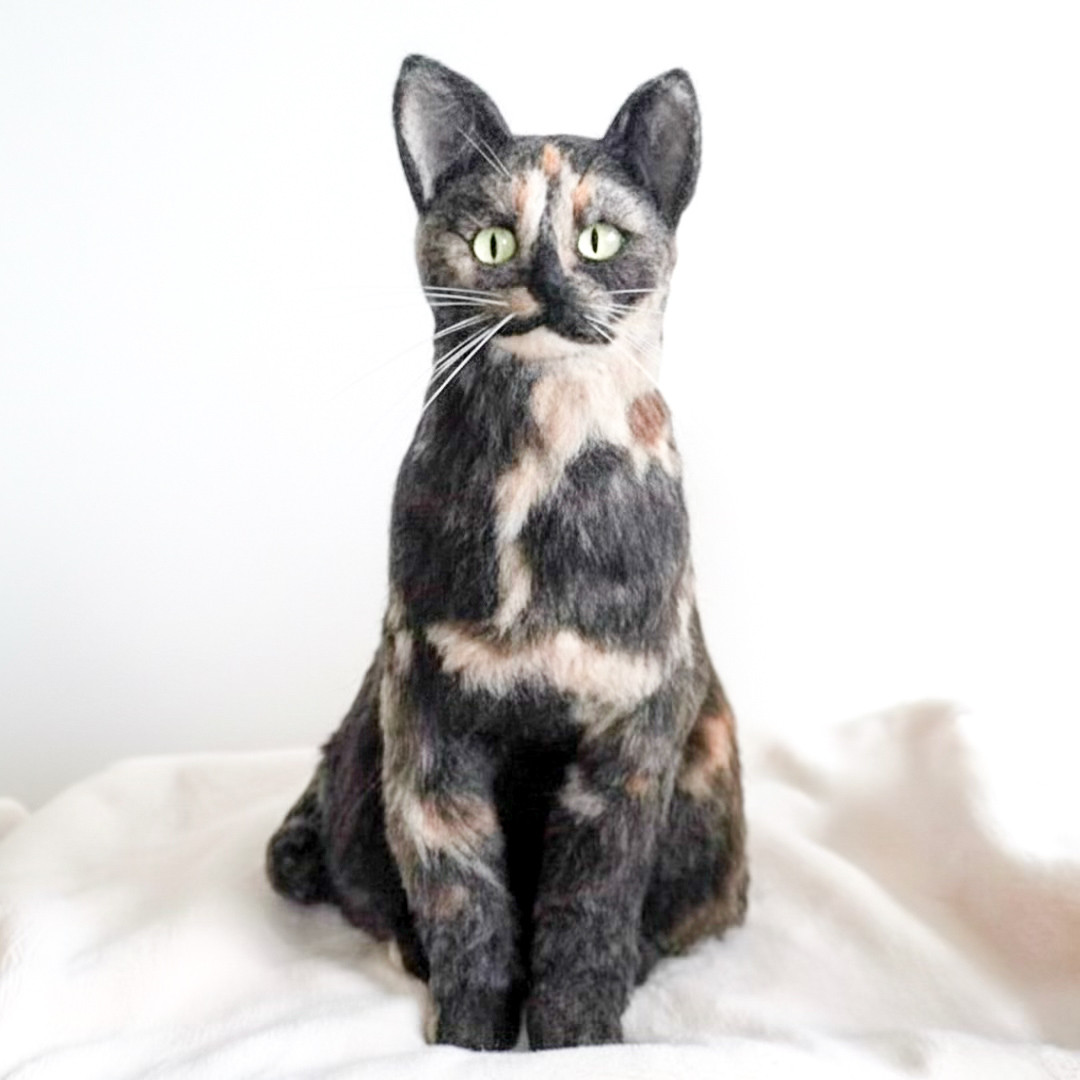 【全身・一点物】愛猫のオーダーメイド羊毛フェルト作品 ― 写真から制作するペットメモリアル ―