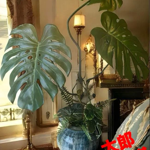 光触媒　人工観葉植物　フェイクグリーン　モンステラバリエガータアレンジ.@pd 光触媒 人工観葉植物 フェイクグリーン モンステラバリエガータ