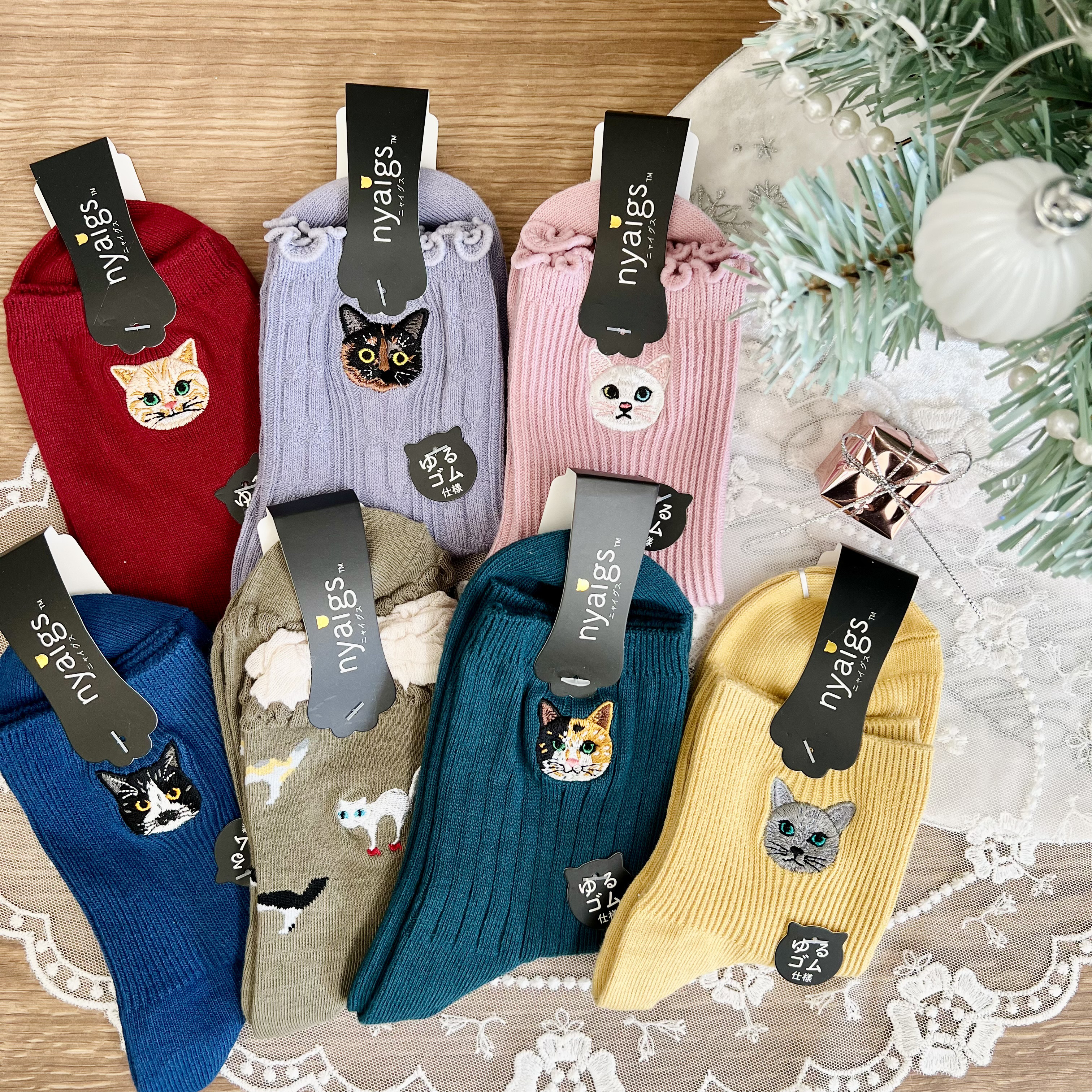 猫さん靴下⭐︎ハッピークリスマス 7足セット
