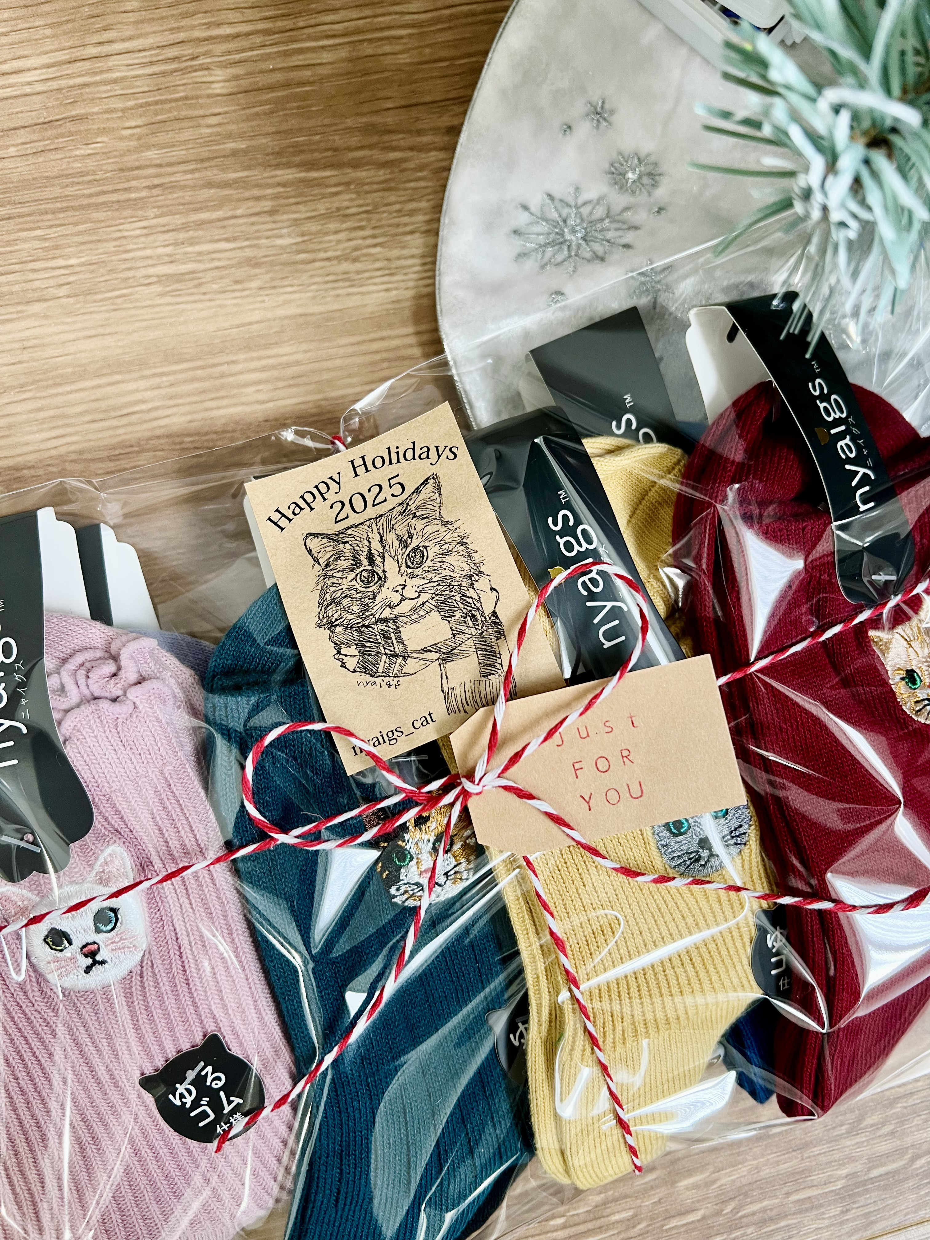 猫さん靴下⭐︎ハッピークリスマス 7足セット