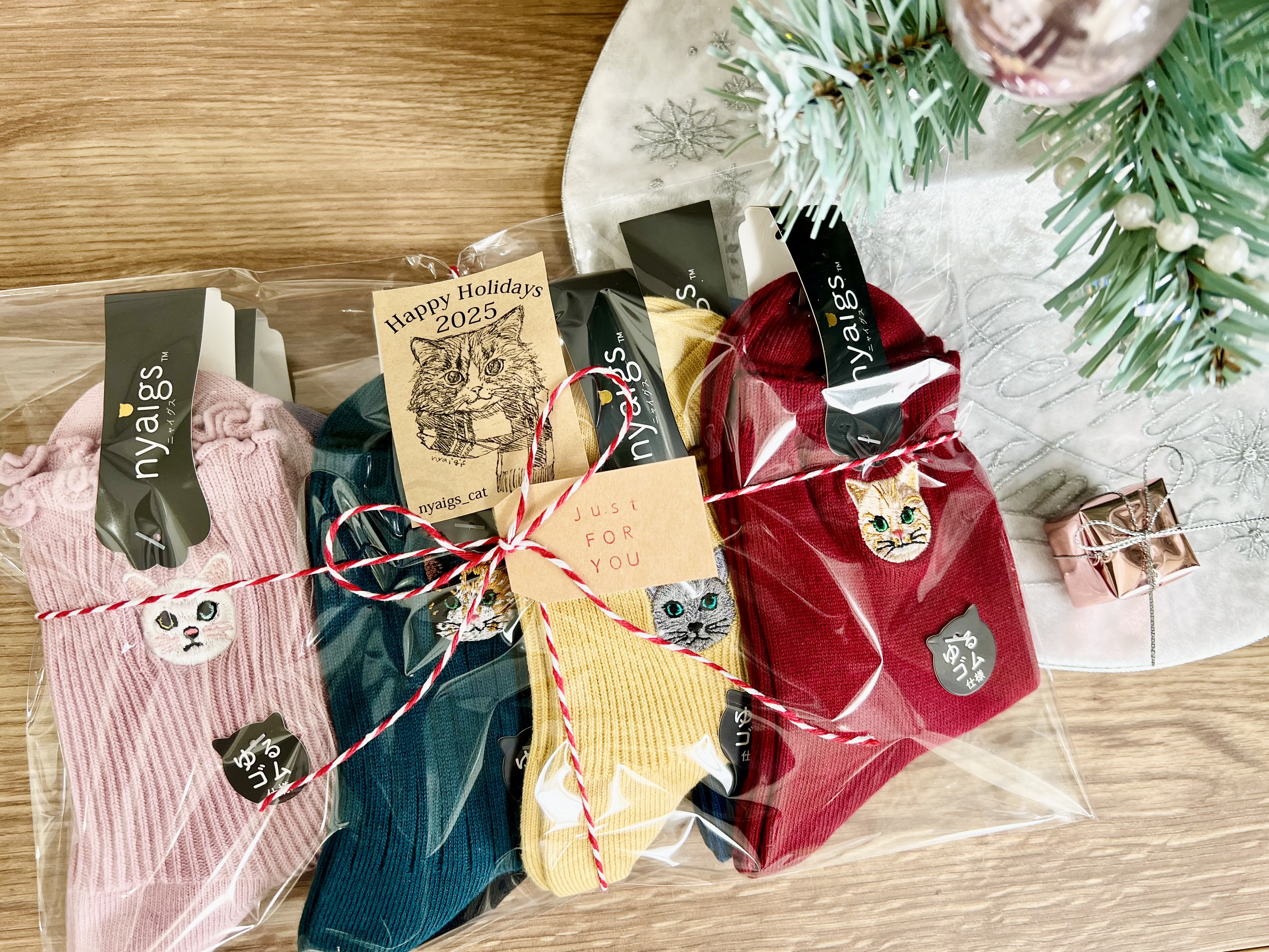 猫さん靴下⭐︎ハッピークリスマス 7足セット