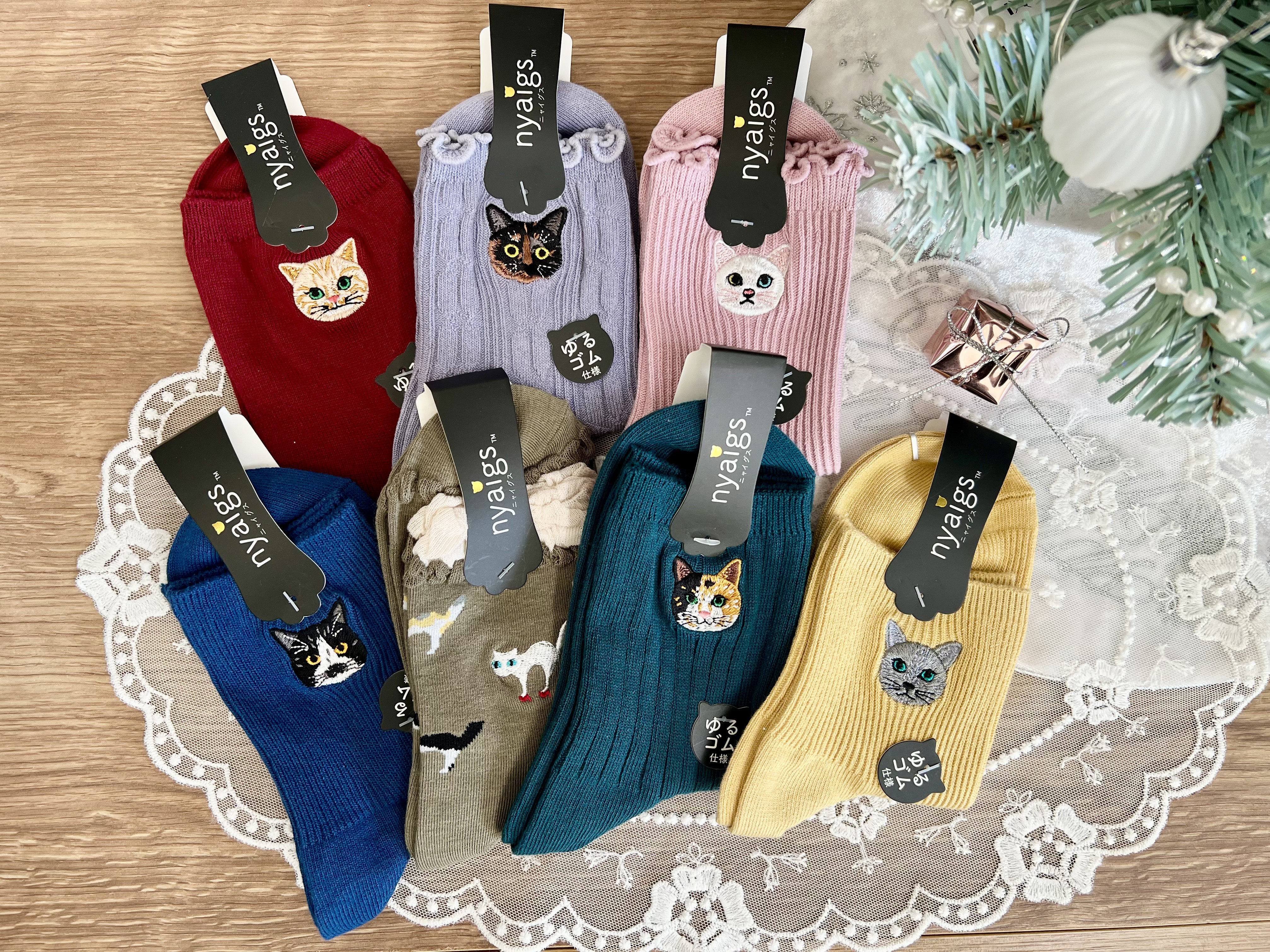 猫さん靴下⭐︎ハッピークリスマス 7足セット