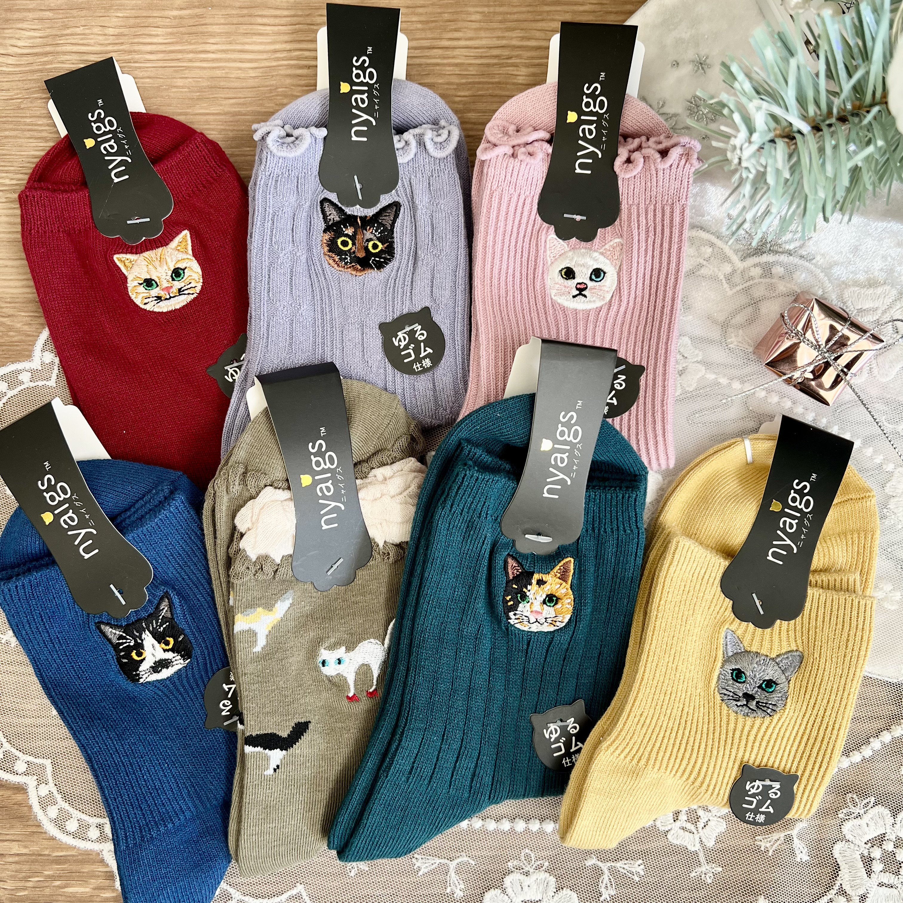 猫さん靴下⭐︎ハッピークリスマス 7足セット