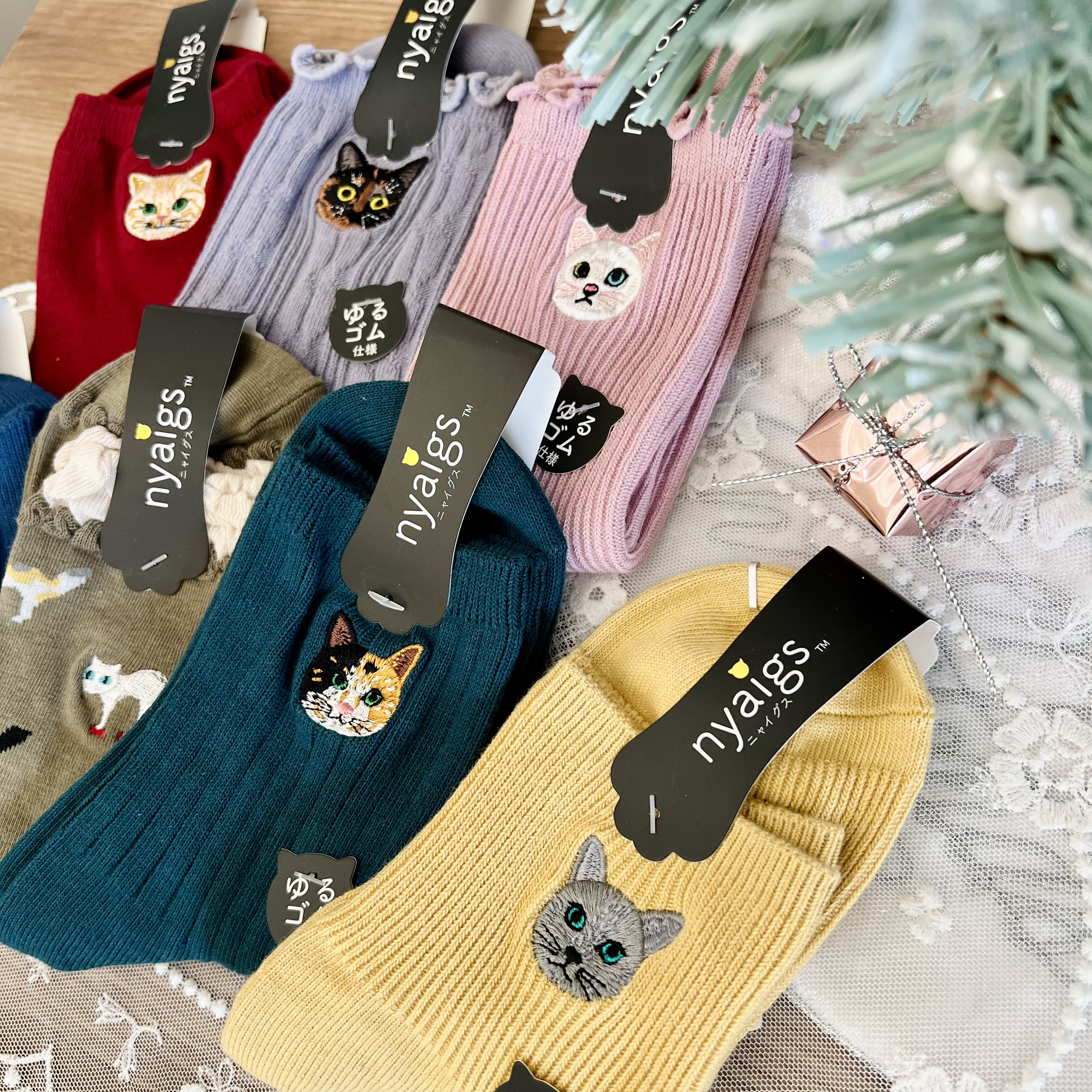 猫さん靴下⭐︎ハッピークリスマス 7足セット