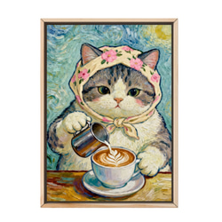 絵画 | イラストポスター 19 ☆ 【ソファーに横たわっているシャム猫