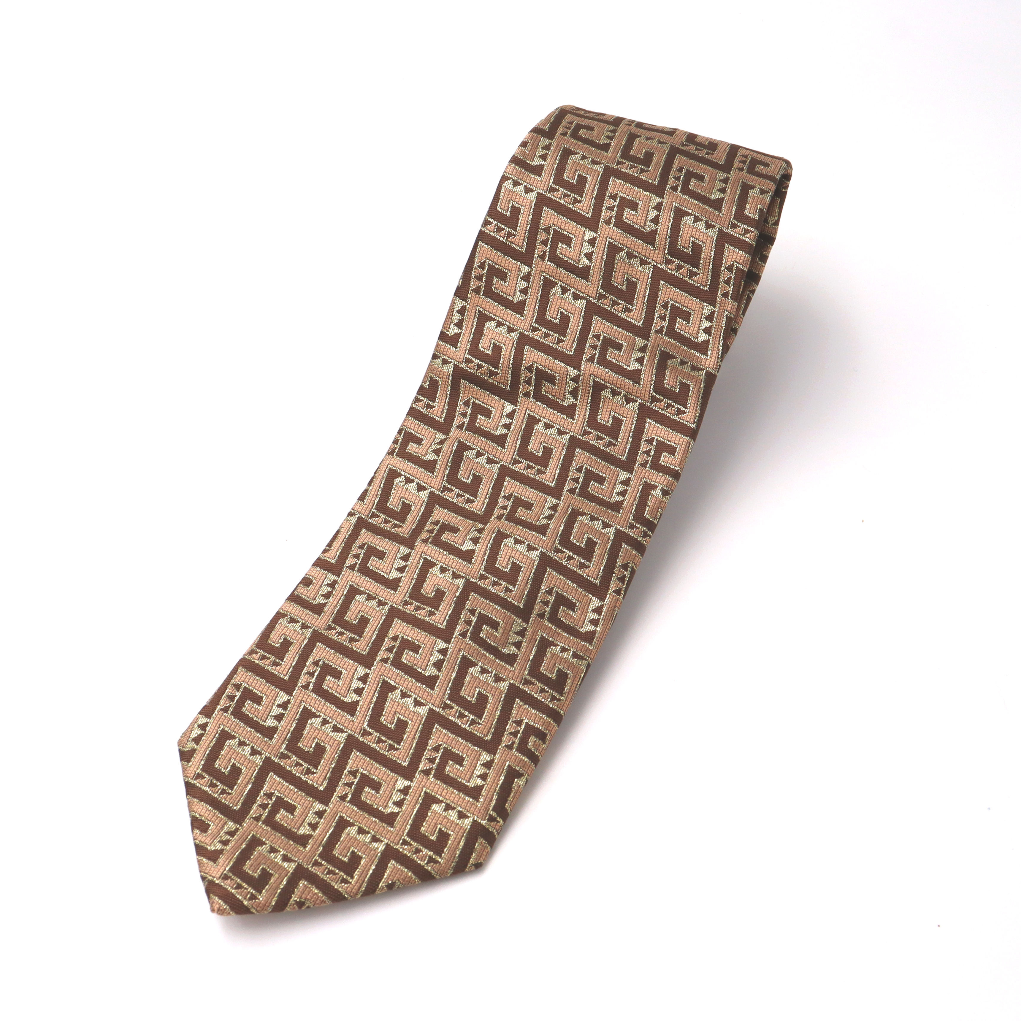 京の錦織　光峯錦織工房　干支の柄を楽しむ　馬の紋様　午年　ネクタイ　茶金