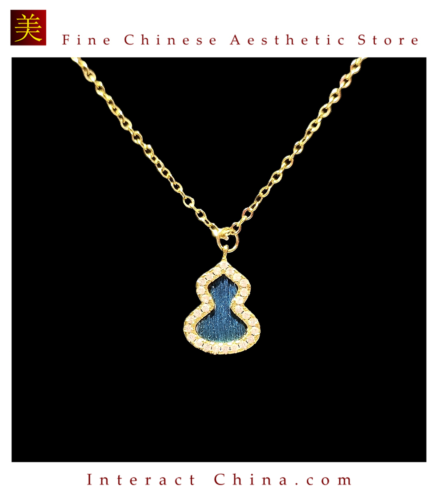 中国無形文化遺産 点翠ひょうたんネックレス 100% 手作り クジャク羽毛＋銅メッキ 18K 金 クラシック雅趣#103