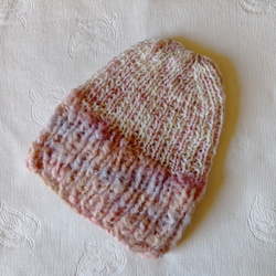 今年はピンクでいこうよ♡グラデーションのピンクがほどよく可愛い♡ゆるふわ♡ウール♡優しい印象♡可愛い帽子♡ 2枚目の画像