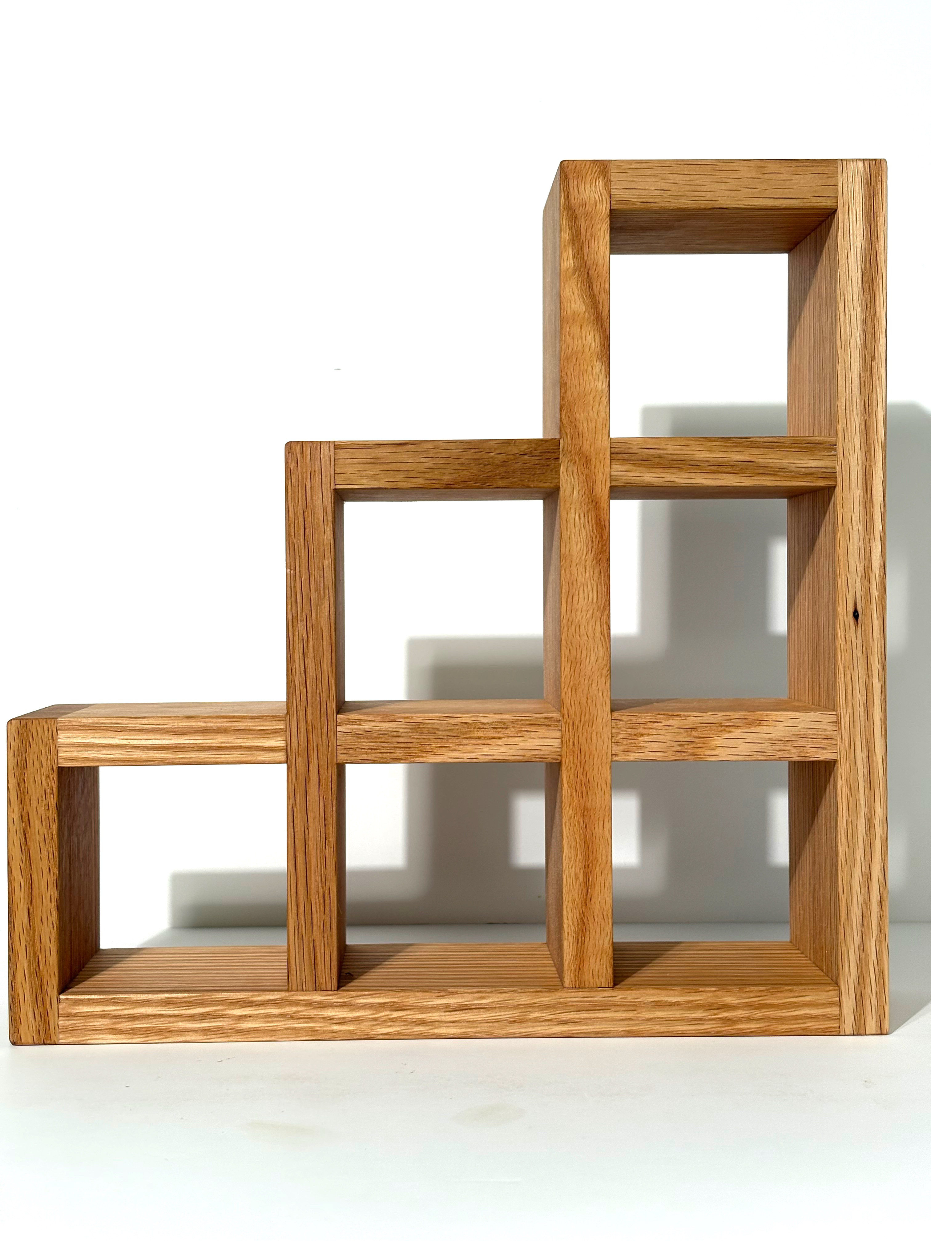 木製ステップシェルフ（レッドオーク）