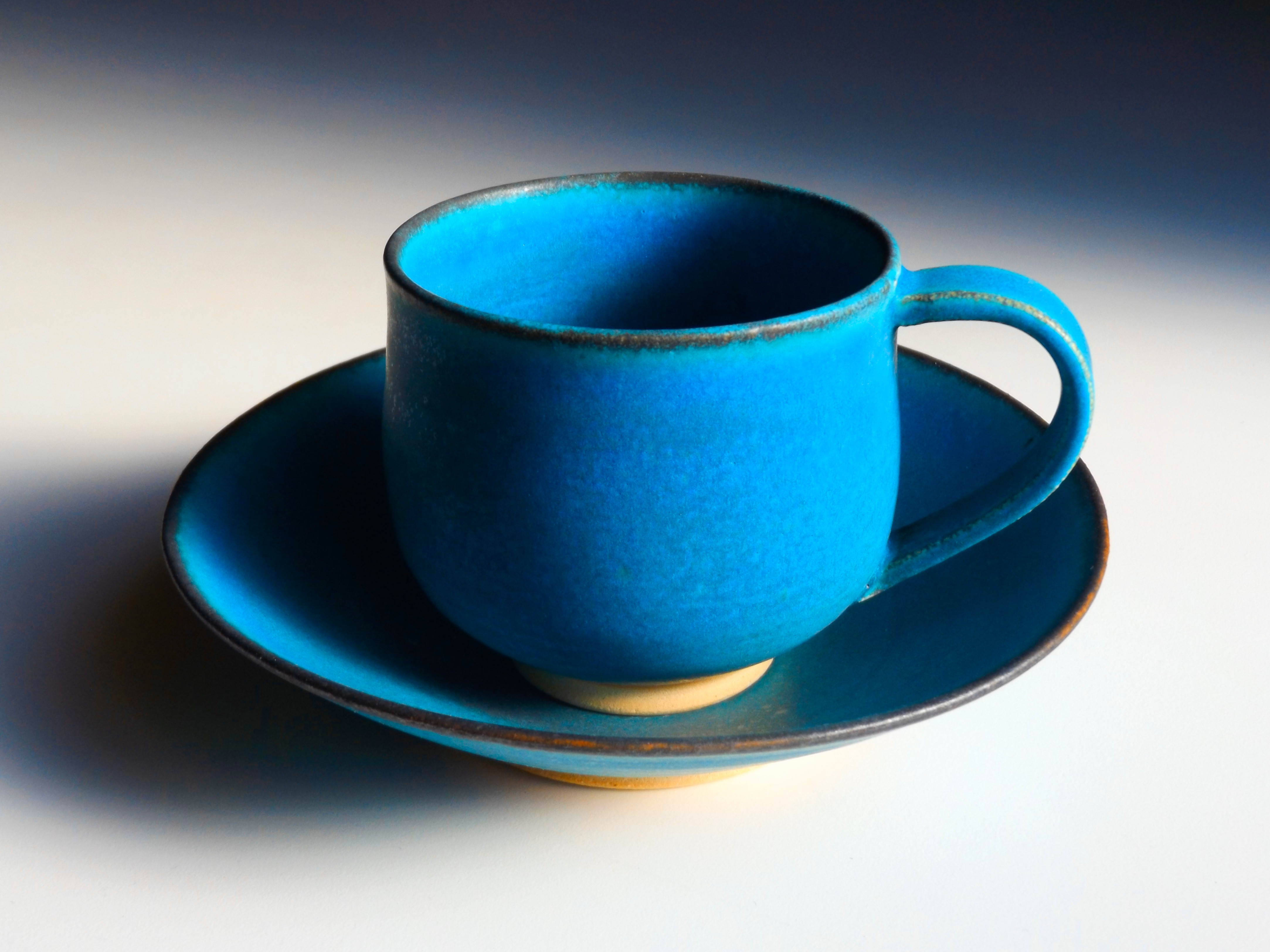 綠松石茶杯和茶碟西式茶具soranoutuwa 的作品20159874｜Creema