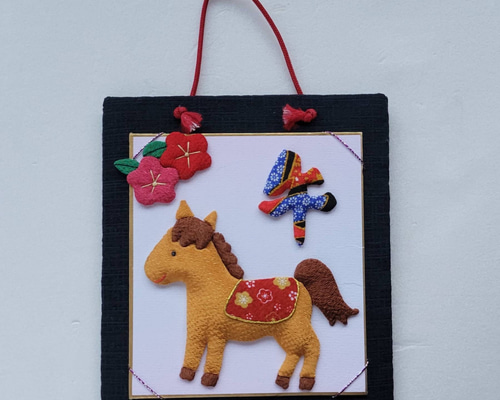 らいおんくま★ちりめん細工　お正月の押絵タペストリー らいおんくま様専用☆ちりめん細工 お正月の押絵タペストリー - メルカリ