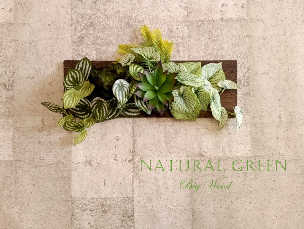 ずっと枯れない観葉植物　光触媒加工済で空気も綺麗　縦・横　お好みの飾り方