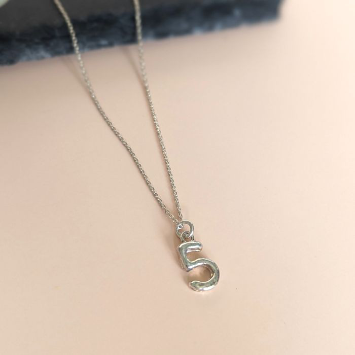 数字モチーフネックレス　＊バルーン"５"＊（シルバー）