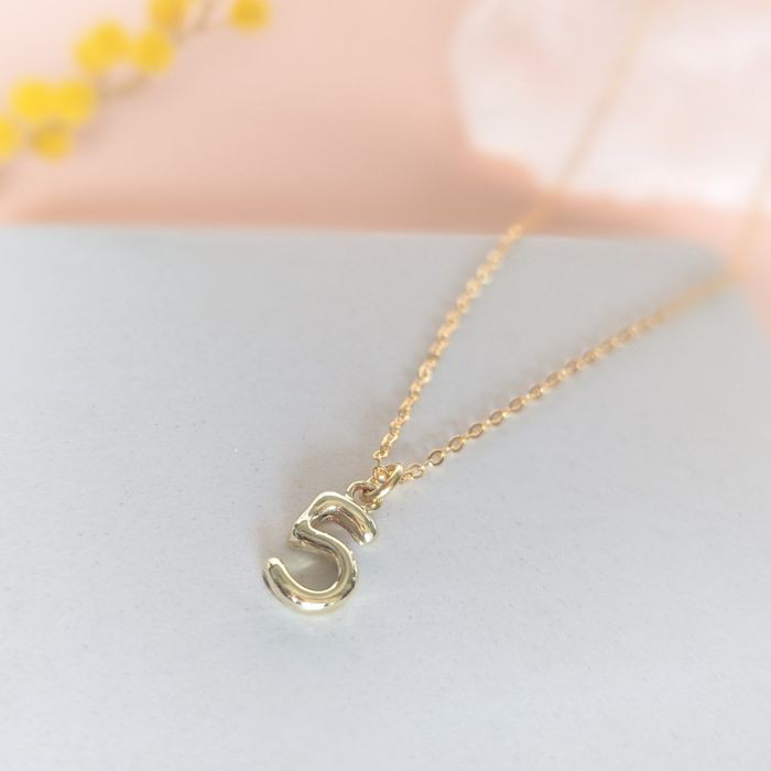 数字モチーフネックレス　＊バルーン"５"＊　（真鍮）