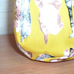 【２０％OFFクーポン配信】猫柄トートバッグ♪スマホがサッと出し入れできる外ポケット付き／両手が使える肩がけ 8枚目の画像