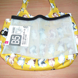 【２０％OFFクーポン配信】猫柄トートバッグ♪スマホがサッと出し入れできる外ポケット付き／両手が使える肩がけ 12枚目の画像