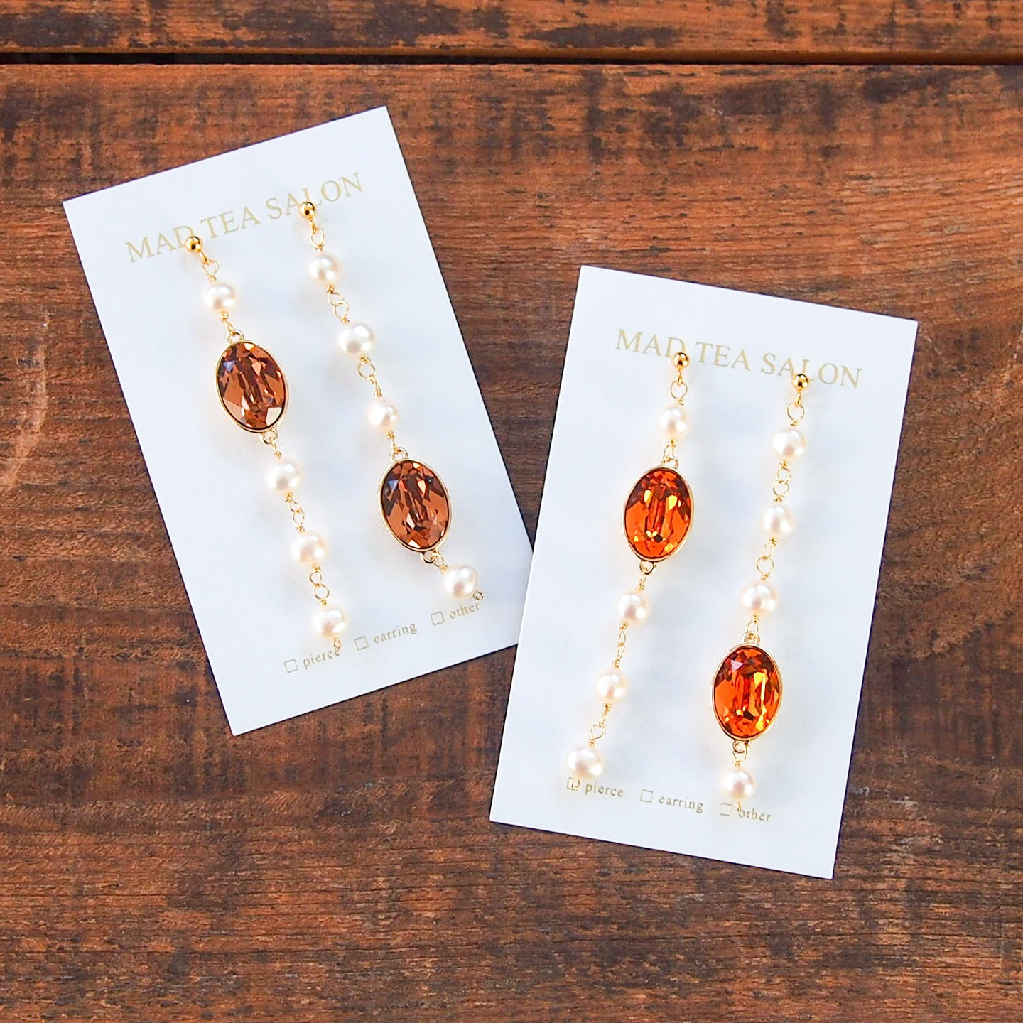 【サージカルステンレス】貴和クリスタルと淡水パールのピアス 4,620円