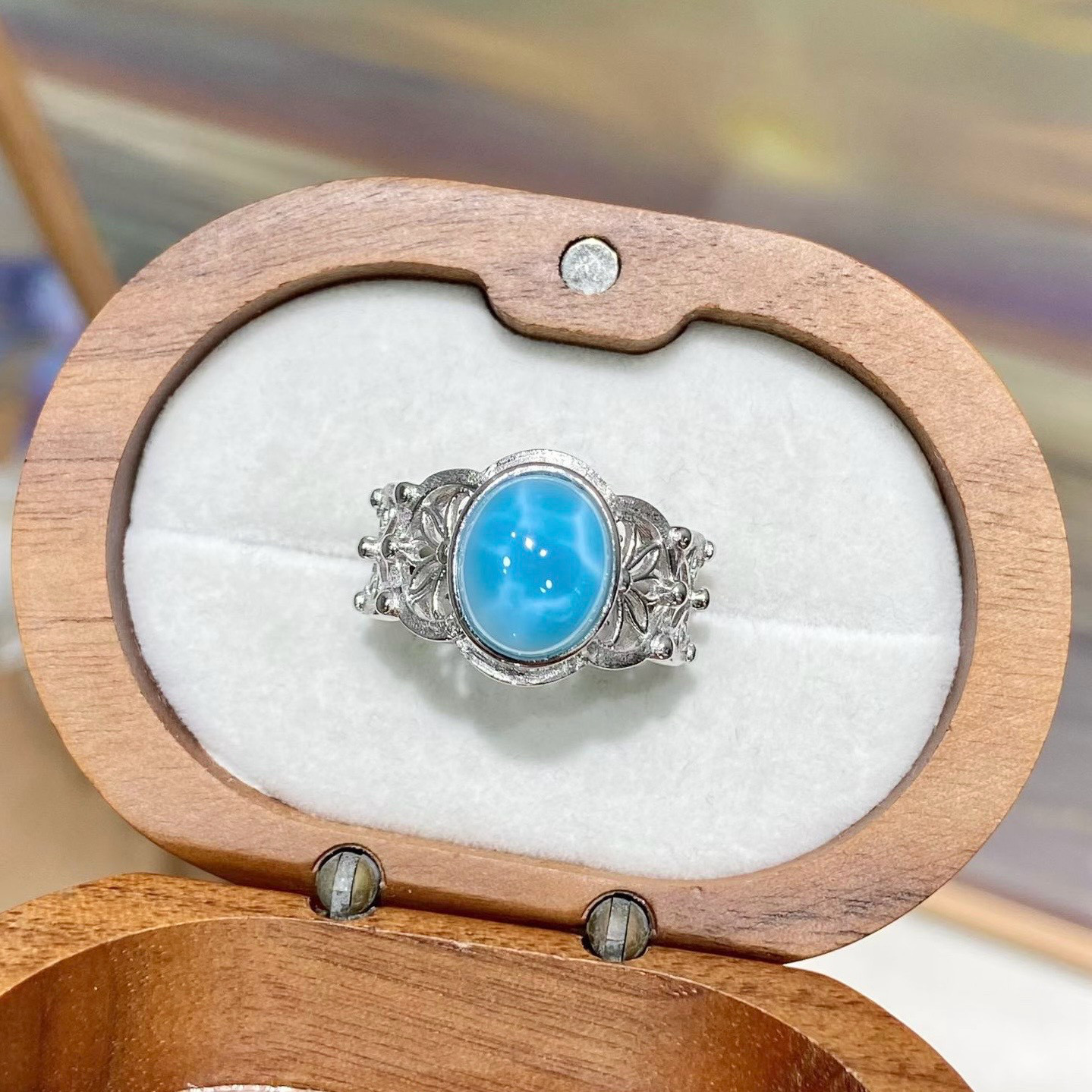 天然無処理　ラリマー リング No388