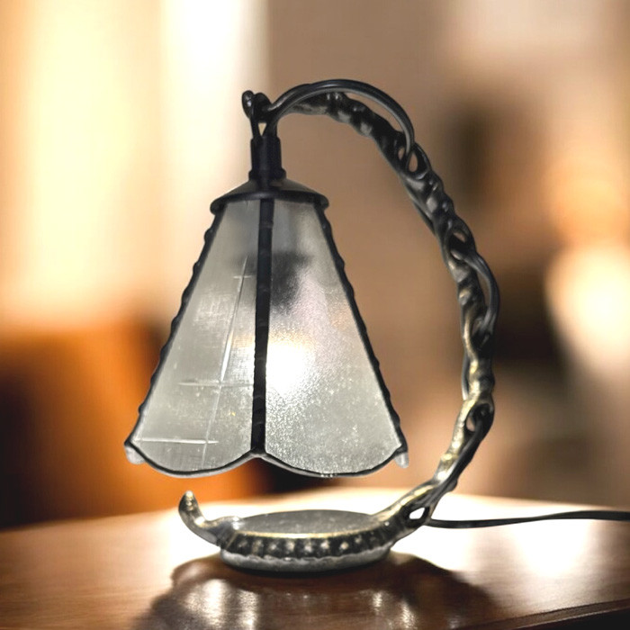 昭和レトロガラス　ステンドグラスランプNo,3083