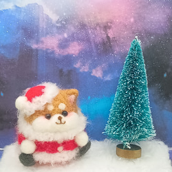 羊毛フェルト 柴犬サンタ 羊毛フェルト 秋都 通販 16887268｜Creema