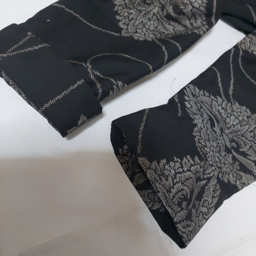 着物リメイク＊茶泥大島紬からピンタックロールカラーワンピース