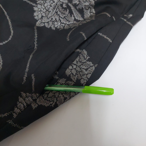 着物リメイク＊茶泥大島紬からピンタックロールカラーワンピース