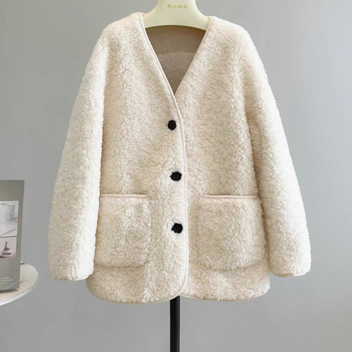 2色羊毛（ウール）コート、防寒対策、保温力高い大人の冬コート、羊毛（ウール）100%、冬支度新作