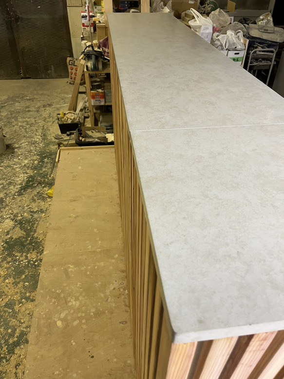 モルタル風＆木の融合　レジカウンター　受付カウンター　レジ台　オフィスカウンター 11枚目の画像