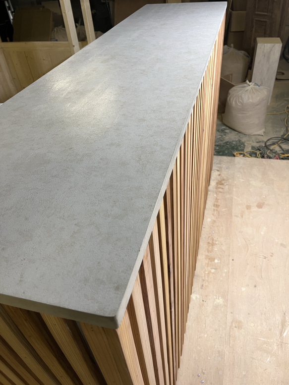 モルタル風＆木の融合　レジカウンター　受付カウンター　レジ台　オフィスカウンター 8枚目の画像