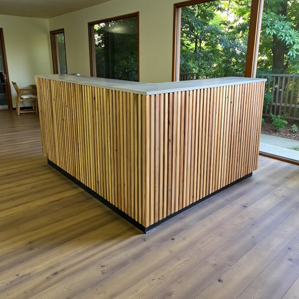 モルタル風＆木の融合　レジカウンター　受付カウンター　レジ台　オフィスカウンター 1枚目の画像