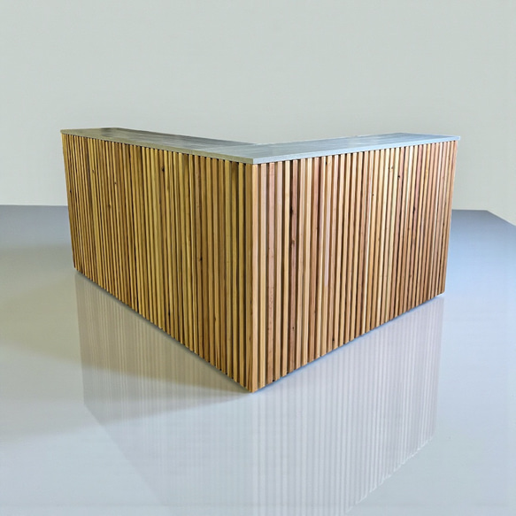 モルタル風＆木の融合　レジカウンター　受付カウンター　レジ台　オフィスカウンター 4枚目の画像