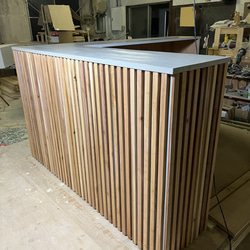 モルタル風＆木の融合　レジカウンター　受付カウンター　レジ台　オフィスカウンター 10枚目の画像