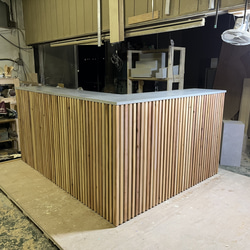 モルタル風＆木の融合　レジカウンター　受付カウンター　レジ台　オフィスカウンター 7枚目の画像