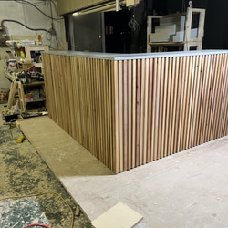 モルタル風＆木の融合　レジカウンター　受付カウンター　レジ台　オフィスカウンター 5枚目の画像