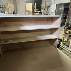 モルタル風＆木の融合　レジカウンター　受付カウンター　レジ台　オフィスカウンター 12枚目の画像