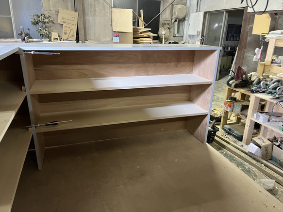 モルタル風＆木の融合　レジカウンター　受付カウンター　レジ台　オフィスカウンター 12枚目の画像