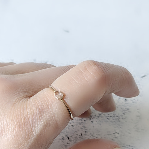 K10 ダイヤリング 13号 SALE/送料無料】一点物13号 K10YG 天然ダイヤモンドリング ご褒美