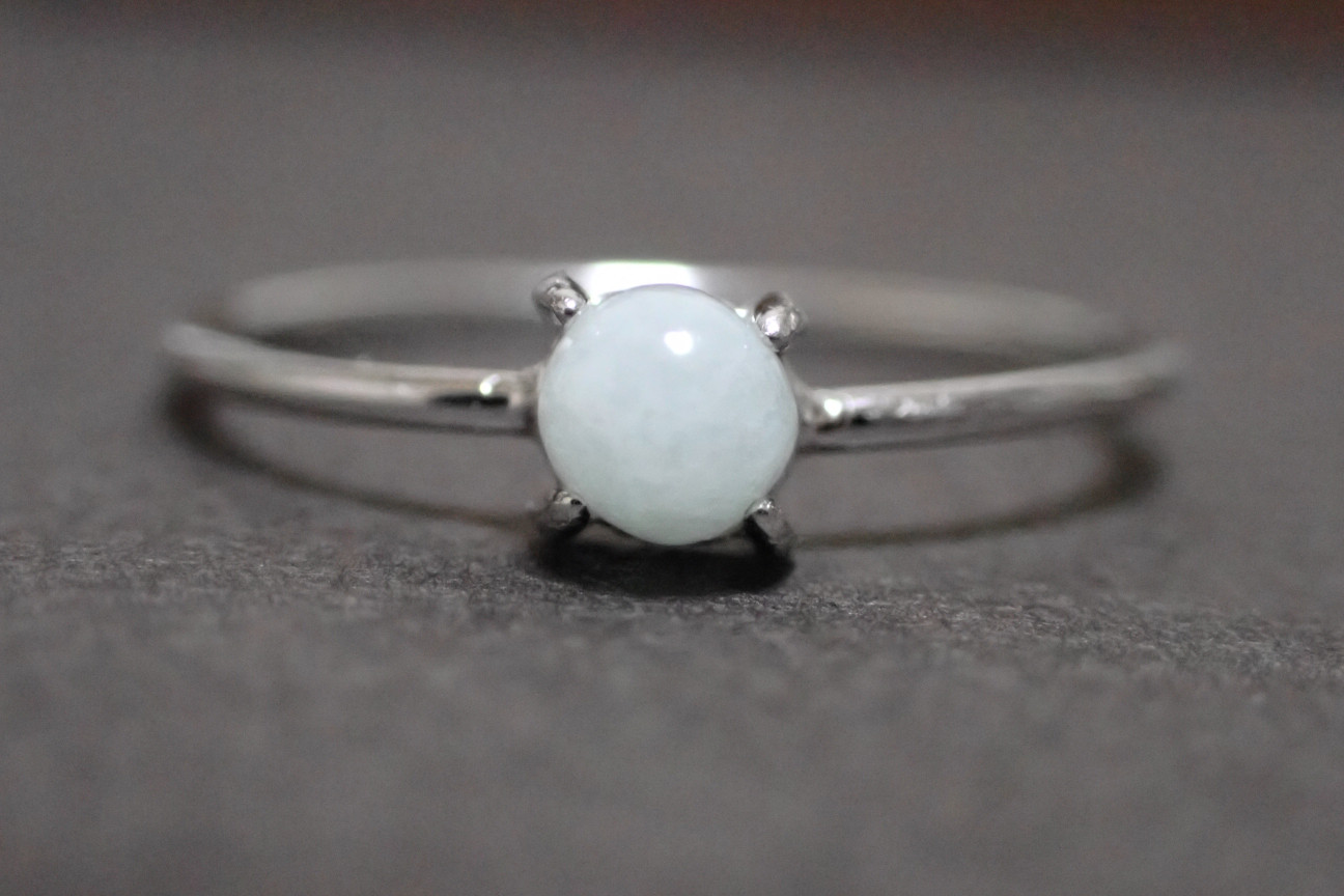 糸魚川翡翠　白　リング