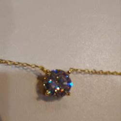 1ct モアサナイト　ラウンド 一粒　ネックレス　ゴールド　18k　ローズゴールド 5枚目の画像