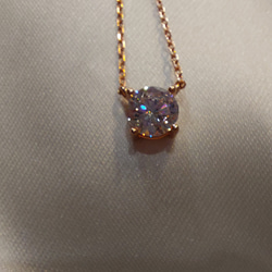 1ct モアサナイト　ラウンド 一粒　ネックレス　ゴールド　18k　ローズゴールド 13枚目の画像