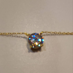1ct モアサナイト　ラウンド 一粒　ネックレス　ゴールド　18k　ローズゴールド 9枚目の画像