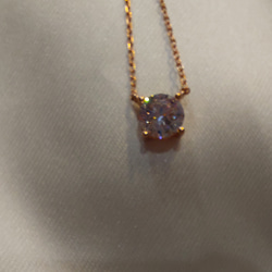 1ct モアサナイト　ラウンド 一粒　ネックレス　ゴールド　18k　ローズゴールド 14枚目の画像