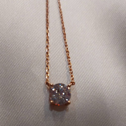 1ct モアサナイト　ラウンド 一粒　ネックレス　ゴールド　18k　ローズゴールド 10枚目の画像