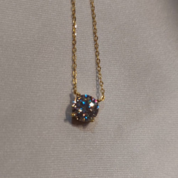 1ct モアサナイト　ラウンド 一粒　ネックレス　ゴールド　18k　ローズゴールド 18枚目の画像