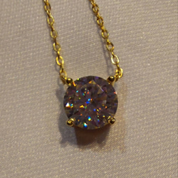 1ct モアサナイト　ラウンド 一粒　ネックレス　ゴールド　18k　ローズゴールド 16枚目の画像