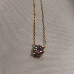 1ct モアサナイト　ラウンド 一粒　ネックレス　ゴールド　18k　ローズゴールド 17枚目の画像