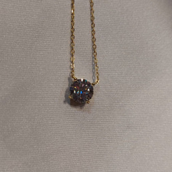 1ct モアサナイト　ラウンド 一粒　ネックレス　ゴールド　18k　ローズゴールド 19枚目の画像